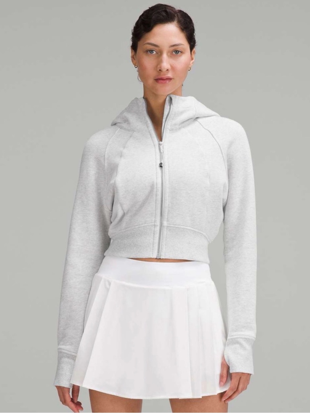 Lululemon Shark Cropped Full Zip -  Heather Gray Sz 2-4